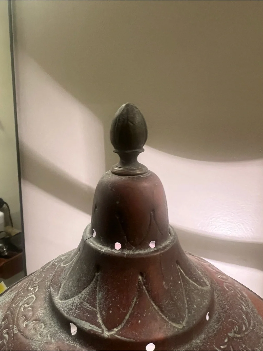 Vintage Copper Lantern Lamp - Home Accents 24.5” Tall & 9” Wide Great Patina